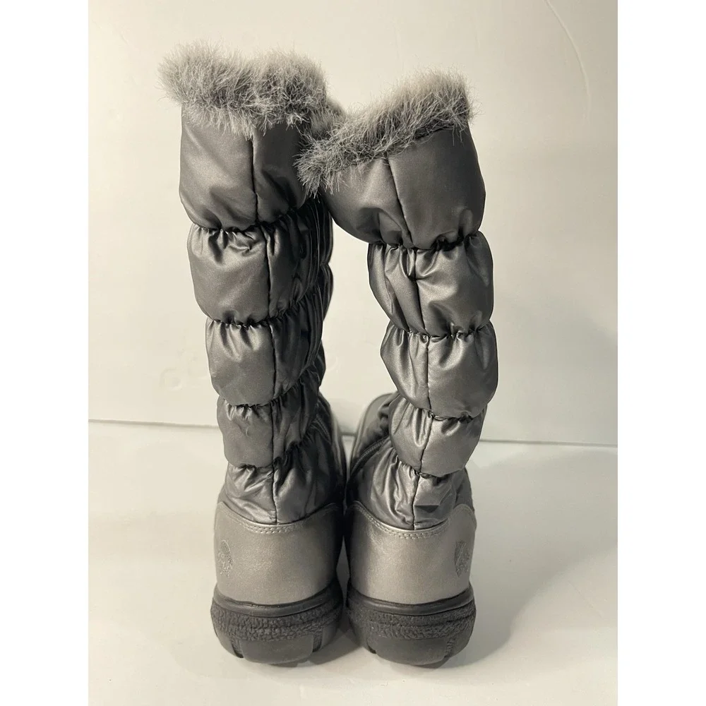 Totes bryce buckle side zip faux fur lined gray snow boot‎ waterproof 9M